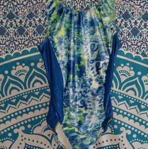 Green and Blue Gymnastics Leotard